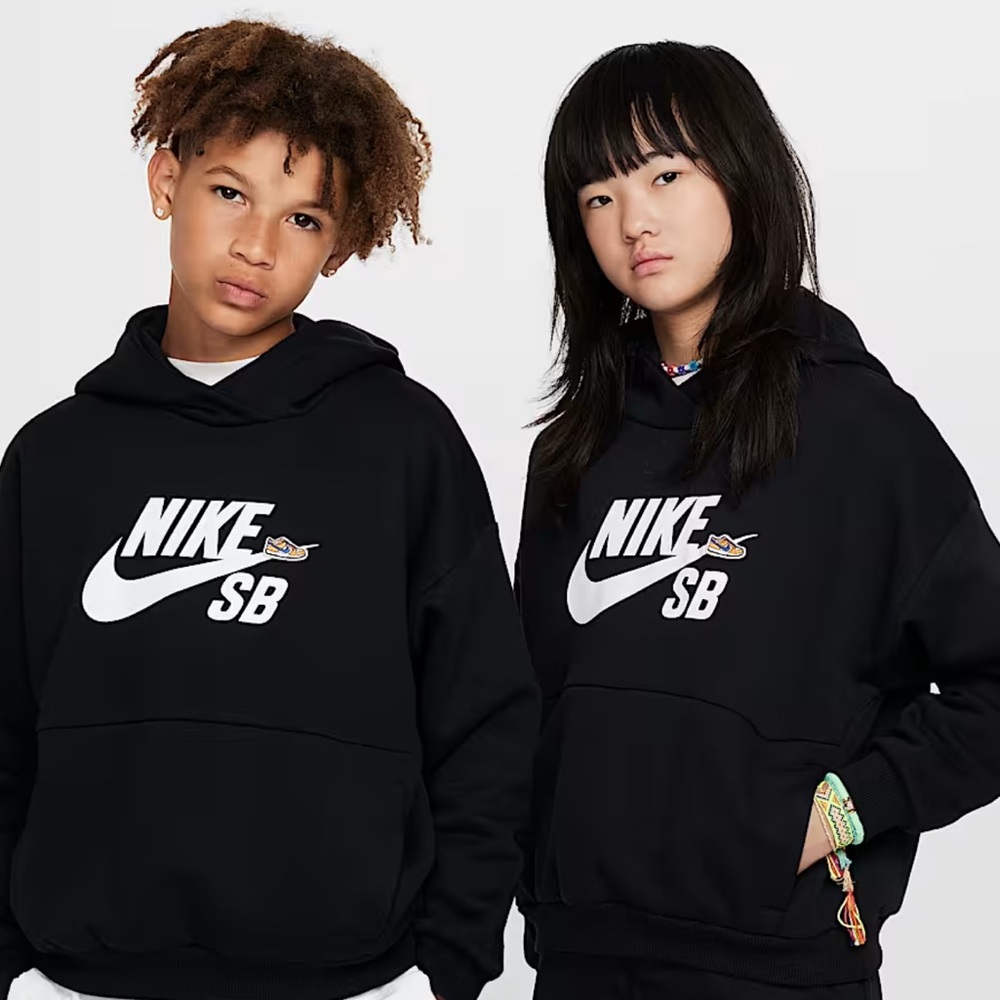 Nike SB Black Kids Unisex Icon Fleece Easy On Hoody